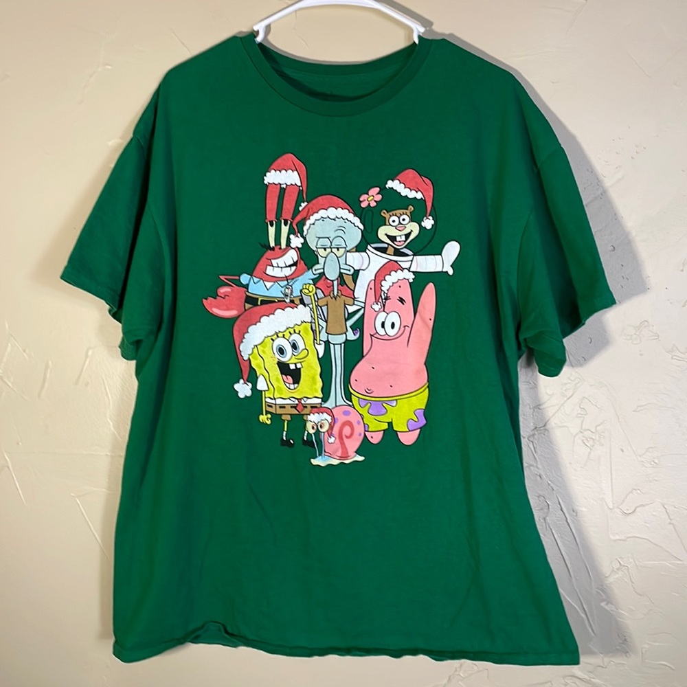 SpongeBob and Family Christmas Nickelodeon Mens Sz XL Shirt